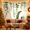 thumbnail image 3 of Heart-Shaped Green Vines Cascading Against White Arches, Serene Minimalist for Plant Lovers, Botanical Wall Art Decor, Housewarming Gift Tapestry Wall Hanging for Bedroom and Living Room, 3 of 7