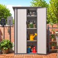 thumbnail image 2 of YODOLLA Armoire de Rangement Extérieure Haute en Résine avec Tablettes Ajustables, Petite Armoire Verticale en Plastique pour Outils de Jardin avec Étanchéité pour Cour Arrière, Jardin, Patio, Pelouse, Gris, 2 of 9