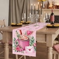 thumbnail image 2 of Table Runners 70 Inches Long Dress Scarves, Valentine's Day Farmhouse Coffee/Dining/Kitchen Table Decor, Holiday Table Runner, Pink Romantic Ice Cream Eucalyptus Leaves 13x70 Inch, 2 of 9