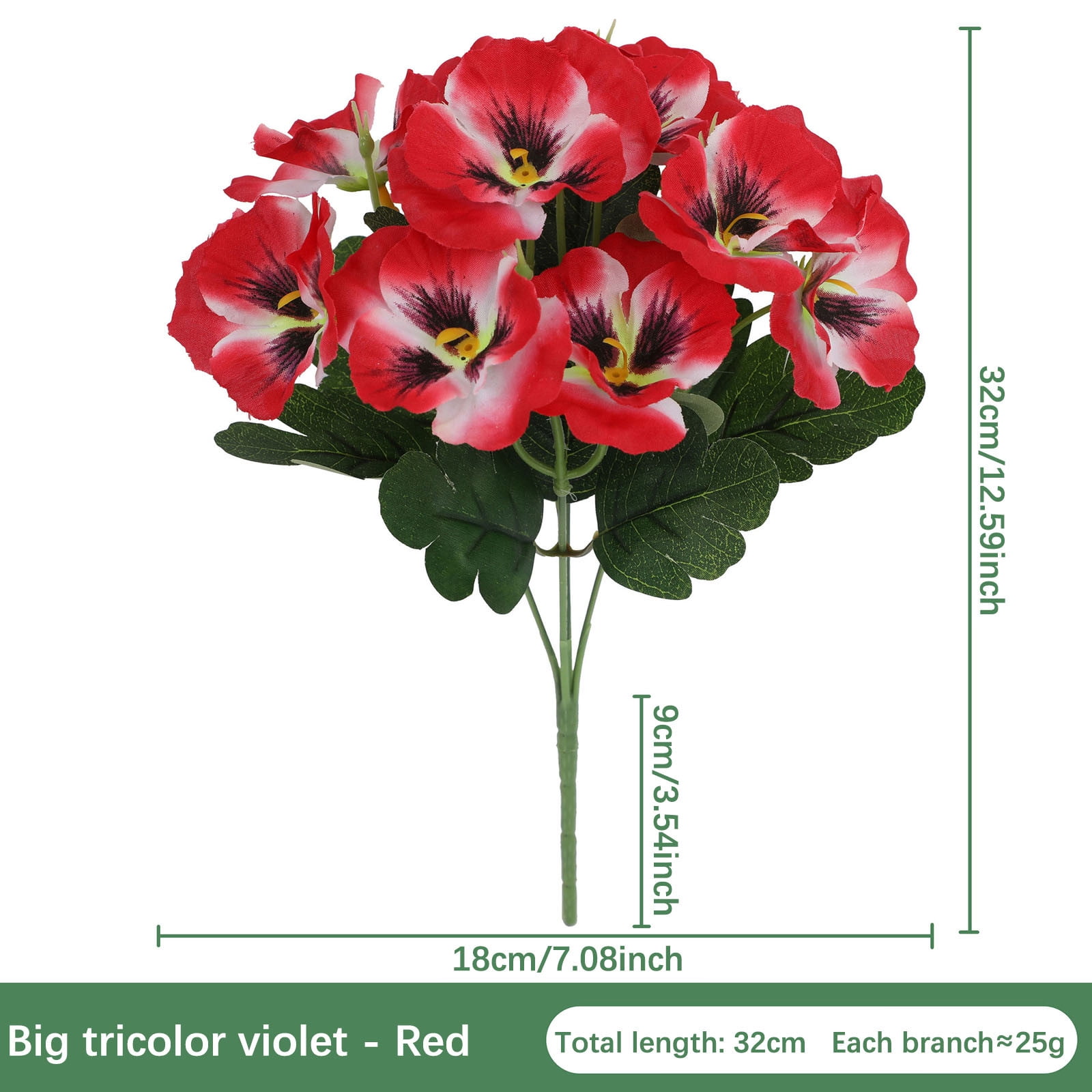 RuWeoMaa 24 Bundles Artificial Pansies Fake Flowers, 13" Artificial Pansies Silk Wild Flowers UV Resistant Faux Plants for Front Door Garden Porch Yard Spring Summer Indoor Outdoor Home Decor