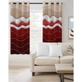 thumbnail image 2 of Red Ombre Stripe Blackout Curtains, Light Blocking Print Window Curtains, Abstract Summer Beach Coastal Thermal Insulated Window Drapes for Living Room Kitchen Cafe 2 Panels, 104"W x 96"L, 2 of 9