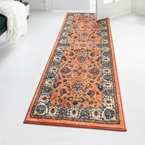 Unique Loom Medina Collection Area Rug - Hijaz (2' 2" x 10' Runner Salmon/Black)