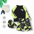 thumbnail image 2 of CAICJ98 Boys Rash Guard Swim Set 3 Pieces Bathing Suit Long Sleeve Swim Shirt Trunks Quick Dry Swimsuit Kids Swimwear with Hat (Green,13-14 Years), 2 of 6