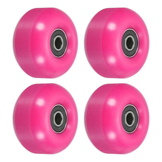 Unique Bargains Roues de Planche à Roulettes 52mm avec Roulements Roues de Rue pour Skateboards Roue de Croisière 95A, Rose Rouge Noir Lot de 4
