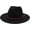 Black, variant on Classic Wide Brim Women Men Fedora Hat with Belt Buckle Felt Panama Hat