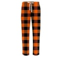 thumbnail image 2 of LNZGNM Mens Sleep Pants Stretchy Drawstring Prints Pj Pants Soft Loose Fit Lightweight Pajama Bottoms Casual Travel Sleepwear,Saffron M, 2 of 6