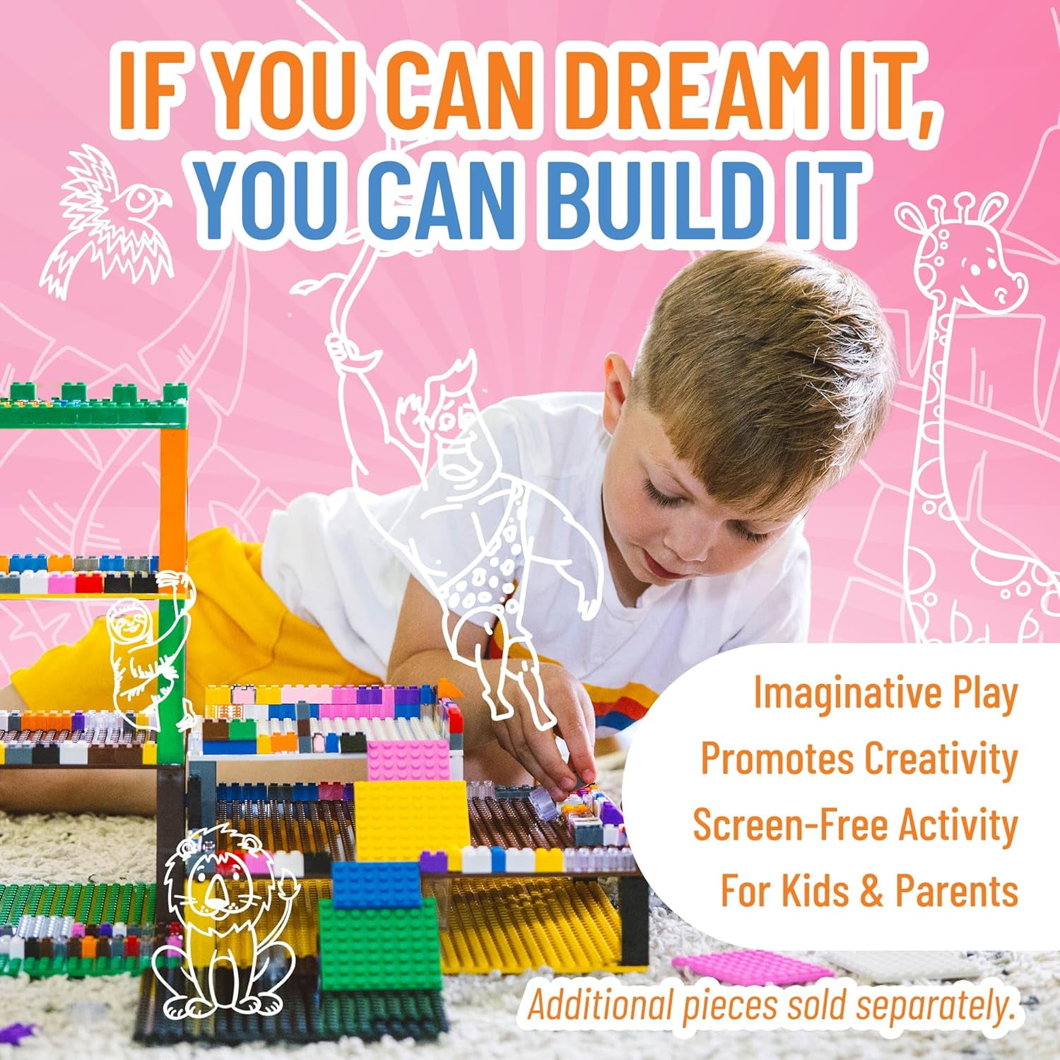 Classic Bricks Starter Kit, Sand, 96 Pieces, 2x4 Studs, Building Creative Play Set for Ages 3 and Up, 100% Compatible with All Major Brick Brands