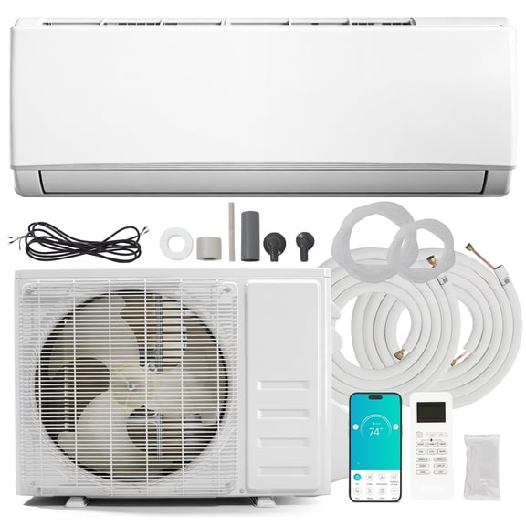 PhiloDeco 24000 BTU Mini Split Air Conditioner and Heat Pump, Ultra Quiet 208-230V Ductless AC with WiFi Control, Cools/Heats up to 1500 Sq.Ft, Easy Installation Kit