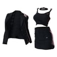 thumbnail image 3 of Traje de vestir corto femenino a escala 1/6, accesorios, regalos negros, juguete de moda, decoración de moda versátil, uniforme, de oficina con abrigo, 3 of 8