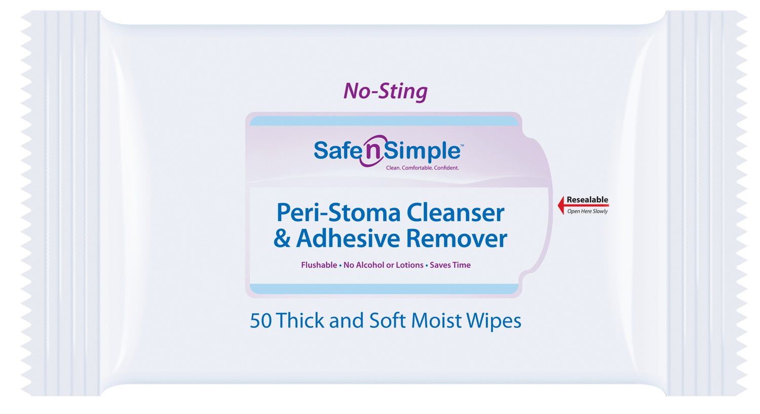 Safe N Simple Adhesive Remover Wipe Wipe, SNS00525 Pack of 50