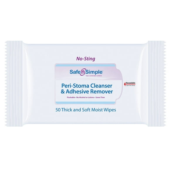 Safe N Simple Adhesive Remover Wipe Wipe, SNS00525 - Pack of 50