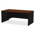 thumbnail image 7 of Lorell Walnut Laminate Commercial Steel Desk Series Pedestal Desk - 2-Drawer 72" x 36" , 1.1" Top - 2 x Box Drawer(s), File Drawer(s) - Single Pedestal on Left Side - Material: Steel - Finish: Walnut, 7 of 7