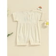 thumbnail image 4 of CIYCuIT 3M 6M 9M 12M Infant Baby Boys Girls Summer Jumpsuit Short Sleeve  Embroidery Rainbow One Piece Romper Newborn Casual T-shirt Bodysuit, 4 of 9