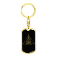 thumbnail image 4 of Sacred Geometry Zen Meditation Stainless Steel or 18k Gold Premium Swivel Dog Tag Keychain, 4 of 8