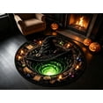 thumbnail image 5 of HHJZPR 3D Optical Illusion Halloween Round Rug, 31.5‑Inch Spooky Visual Effect Floor Mat, Non‑Slip Easy‑Care Carpet for Living Room Party Decor, 5 of 5
