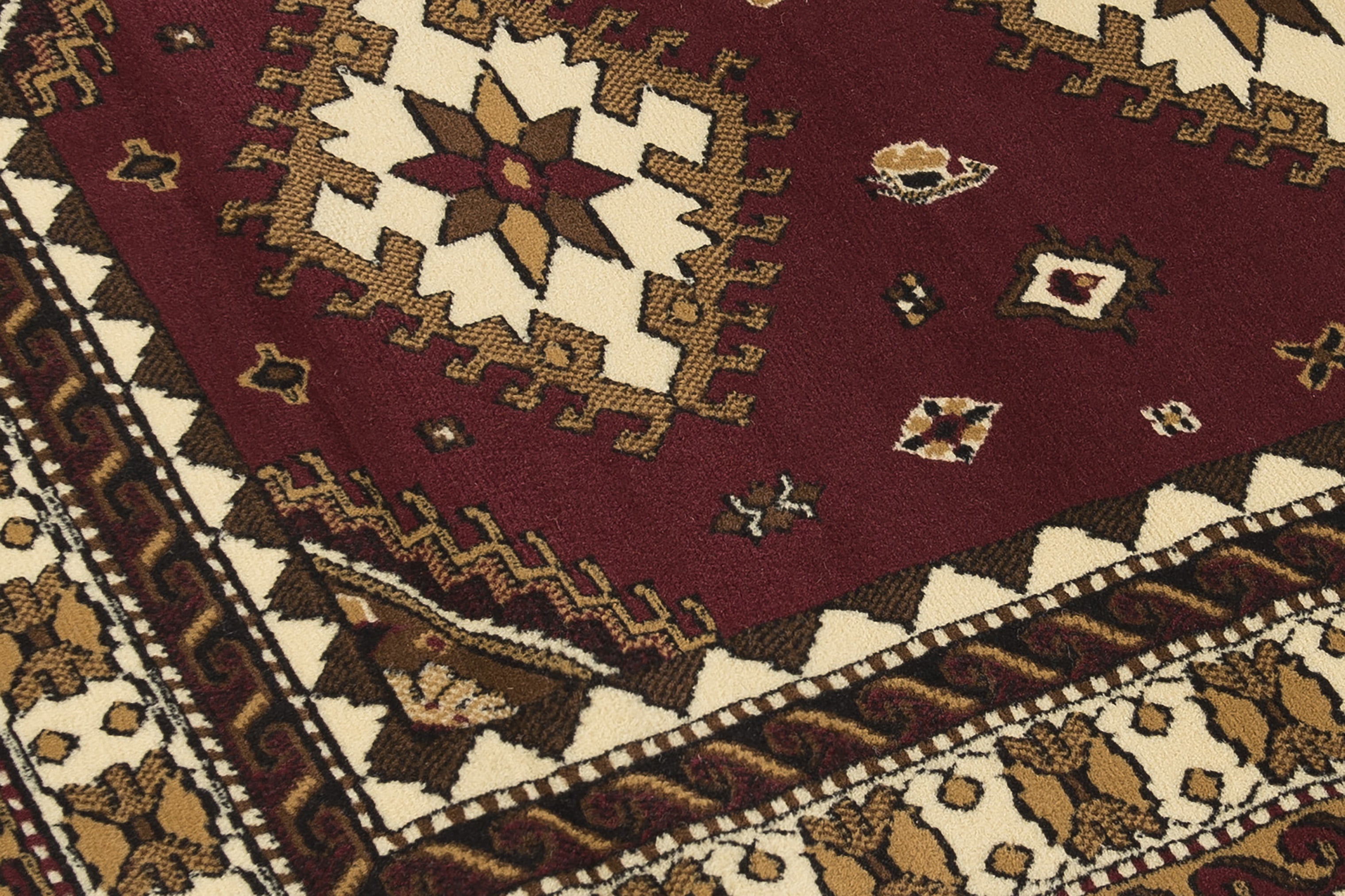 United Weavers Plaza Fleur Runner Rug, Bordered Pattern, Burgundy, 2'3 X 7'2"
