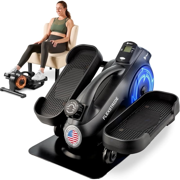 LifePro Under Desk Elliptical Machine with or without Red Light – Portable Leg Pedal Exerciser for Home & Office, Quiet Seated Exercise Machine for Seniors & Adults - Black