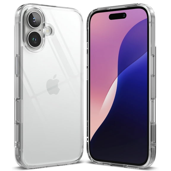 Ringke Fusion for iPhone 16, Minimal Yellowing Transparent PC Back TPU Bumper Phone Cover - Clear