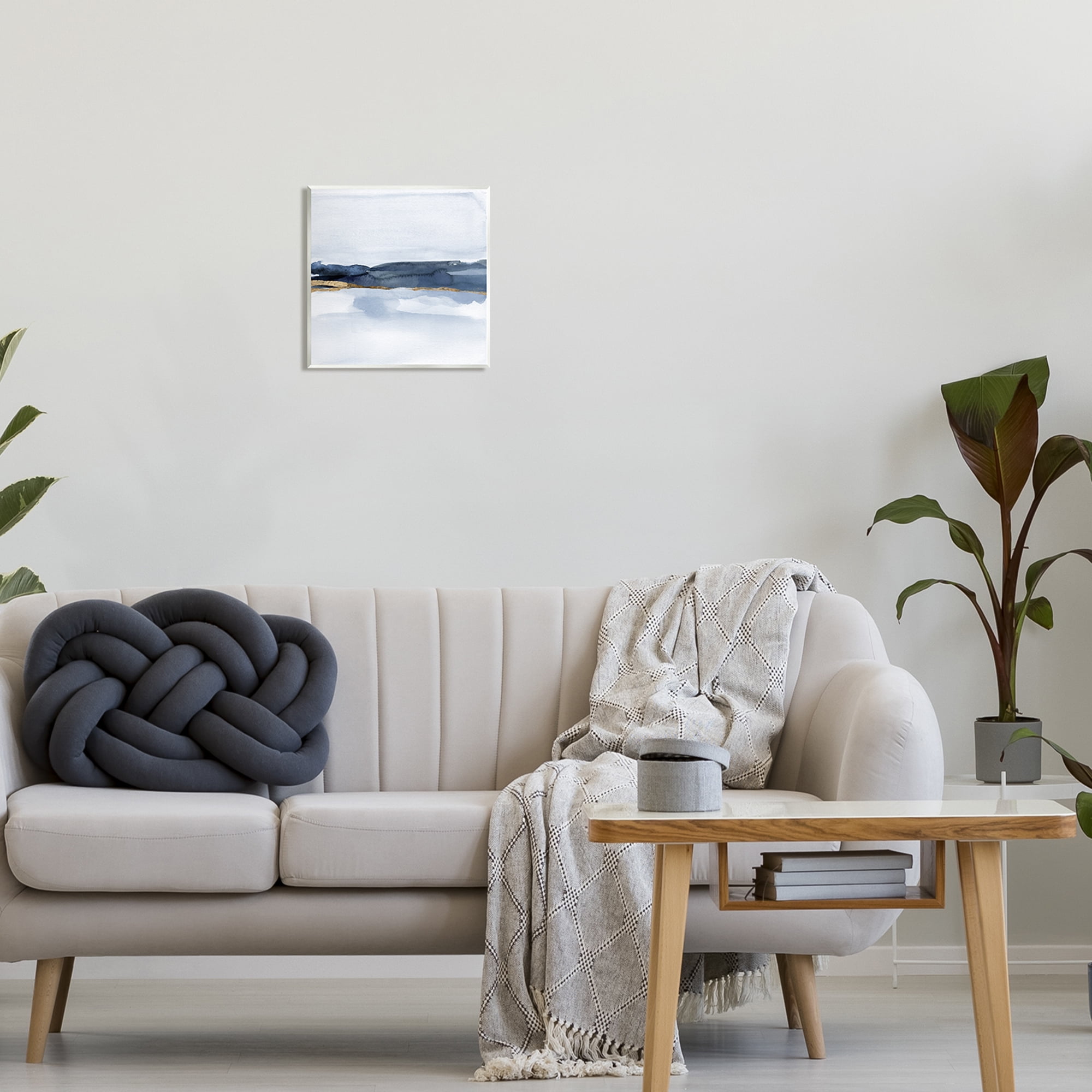 Stupell Industries Abstract Blue Distant Landscape Smooth Glam Detail Painting Unframed Art Print Wall Art, Design by Jacob Green