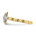 thumbnail image 4 of Solid 14k Yellow and White Gold Two Tone Crucifix Cross Rosary Ring Band Size 7, 4 of 6