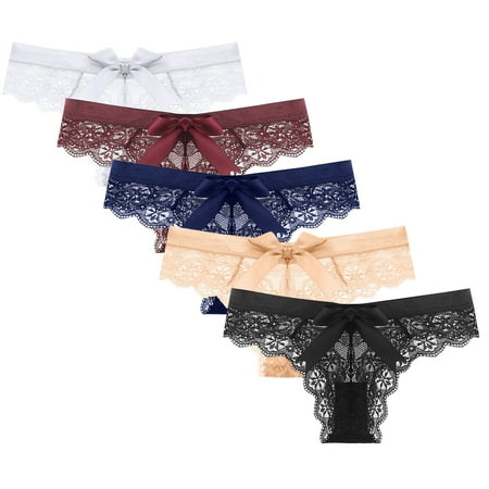 

Mrat Seamless G-Strings Comfort G-Strings Lacy Undies Panties Women s Underwear Lace Bow Bikini Panties Pearl Silky Comfy Lace Brife Female Lingerie Thong Panty