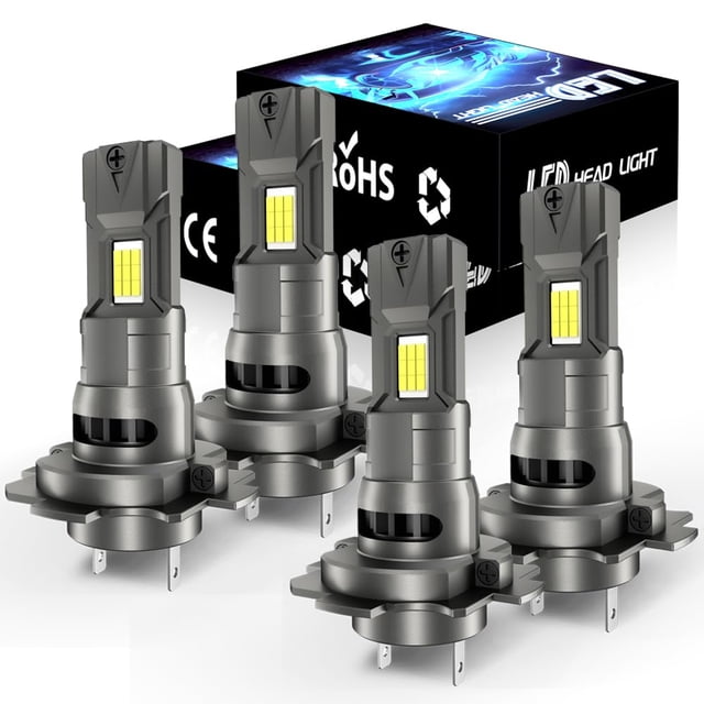 Kit de faros antiniebla LED Gigididi H7, 6000 K, ventilador impermeable, paquete de 4