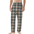 thumbnail image 4 of Fabrcox Plaid Men's Flannel Pj Pants M-Xxl Xxxl Straight Leg Pj Bottoms with Pockets Winter Warm Casual Drawstring Sleepwear Pants Navy 3XL, 4 of 6