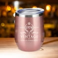 thumbnail image 4 of 50th Birthday Gifts for Women and Men - 1974 50th Birthday Decorations - 12 Oz Insulated Stainless Steel Wine Tumbler with Lid for Her Wife Mom Grandma Aunt Friend, Rose Gold, 4 of 4