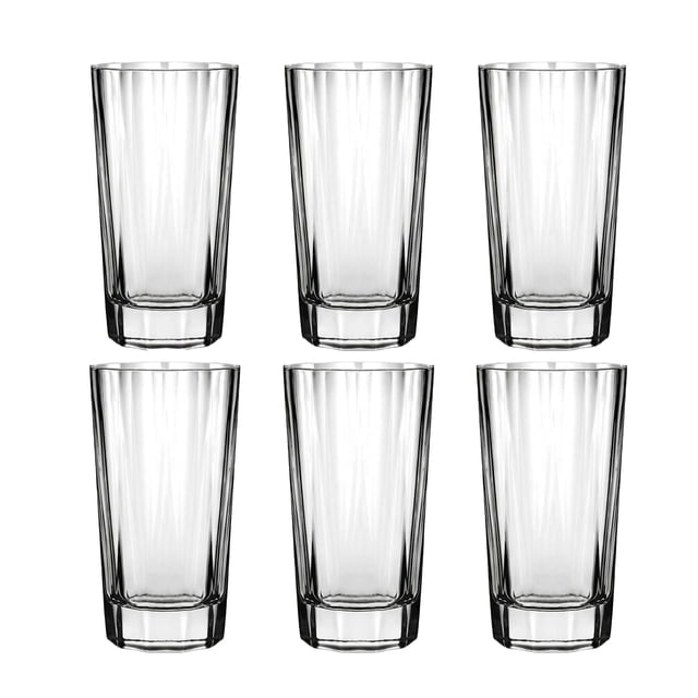 Juego 6 Vasos de Vidrio Cuadrado glazé 330 ml