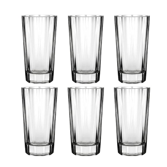 Juego 6 Vasos de Vidrio Cuadrado glazé 330 ml