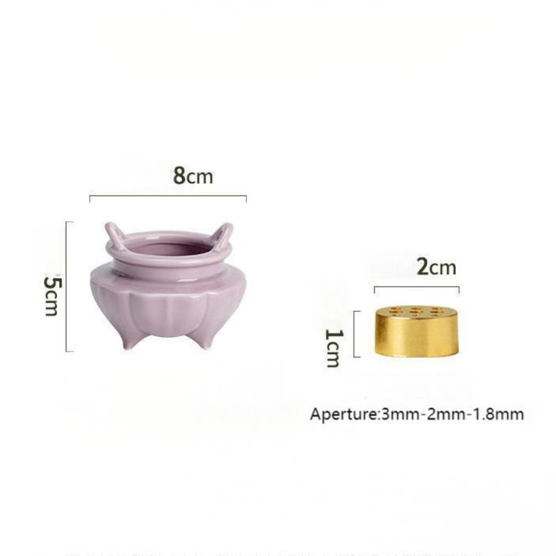 Warmself Incense Holder Modern Minimalist Circular Incense Stick Burner for Cones or Sticks for Yoga & Meditation, Enhance Atmosphere,Ceramic Ash Catcher Purple-3