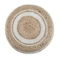 thumbnail image 5 of Serena Contemporary Round Braided Pouf in Dove Gray Cotton, 5 of 13