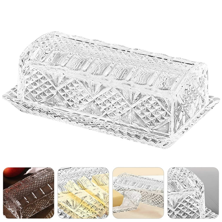 Butter Dish, Vemingo Glass Butter Dish with Lid for 250 g Butter BPA-Free  Transparent Butter Dish Bamboo Cover Butter Dish Glass with Lid with  Elegant