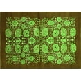 thumbnail image 1 of Ahgly Company Indoor Rectangle Oriental Green Industrial Area Rugs, 2' x 3', 1 of 4
