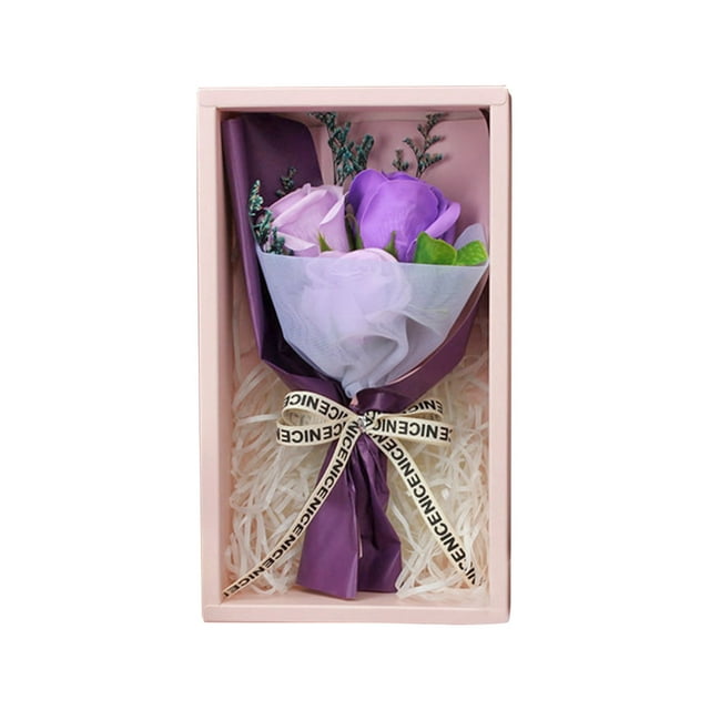 Ramo de flores para San Valentín, regalo para novia, ramo de rosas y jabón, caja de regalo, decoración de boda, regalo de acompañamiento.