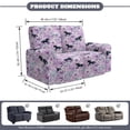 thumbnail image 3 of Xoenoiee Horse Flower Print Recliner Sofa Slipcover with Pockets 6-Piece Stretch Recliner Covers Spandex Fabric 2-Seater Reclining Couch Cover with Elastic Bottom, 3 of 6