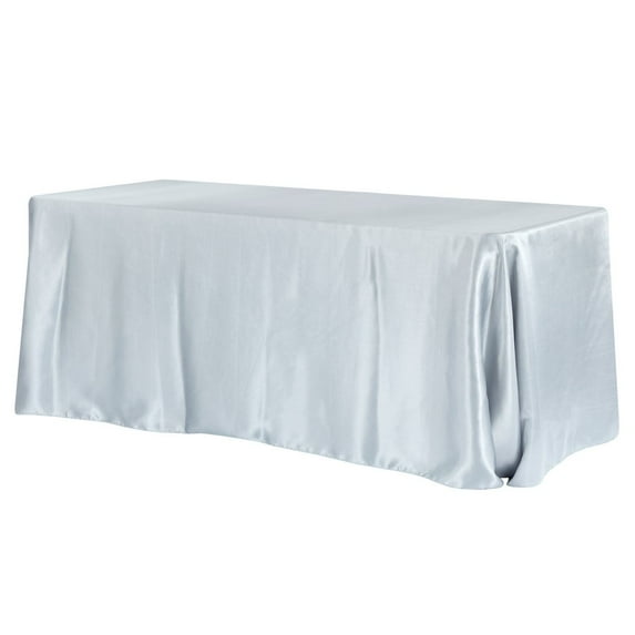 1 Pc, Satin Rectangular 90"X132" Tablecloth - Dusty Blue(Machine Washable & Dryable) For Wedding Or Event Decor