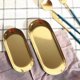 thumbnail image 4 of 2-Piece Gold Oval Trinket Tray Set, Stainless Steel Dish for Cosmetics, Tea, Fruit, and Towel Storage Plates, 4 of 5