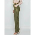 thumbnail image 5 of Female Leather Pants - High Waist Faux Leather Straight Leg Bell Bottom Flare Pants Green S, 5 of 8