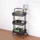 thumbnail image 1 of 3 Tiers Rolling Utility Cart Storage Mobile Basket Organizer Kitchen Trolley Wheeled Shelving Tool Yescom Modern, 1 of 10