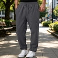 thumbnail image 6 of UDAUDU Men's Casual Baggy Sweatpants Lightweight Drawstring Wide Leg Lounge Athletic Travel Pants Streetwear with Pockets Camel M, 6 of 9