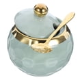 thumbnail image 3 of Sugar Container with Lid Spoon Ceramic Seasoning Bowl Porcelain Condiment Pot Salt Sugar Jar, 3 of 8