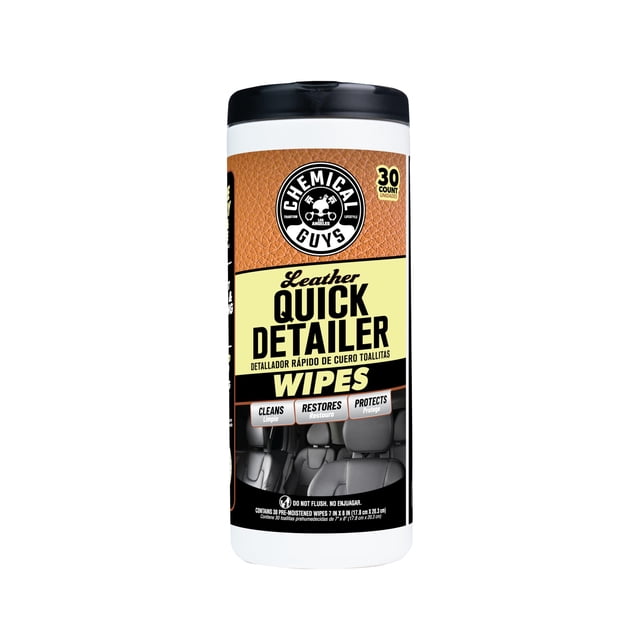 Toallitas limpiadoras para cuero Chemical Guys 30 unidades Quick Detailer