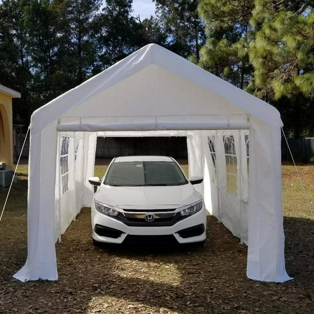 Quictent Large Canopy Carport 10'x20' Window Style Sides Heavy Duty Car