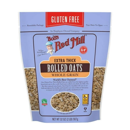 Bobs Red Mill Gluten Free Extra Thick Rolled Oats, 32 Ounce - 4 Per Case.