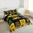 thumbnail image 3 of Manfei Cartoon School Bus Bedding Comforter Set, Transportation Vehicle Twin Comforter Sets, Yellow Public Truck Reversible Bedding Set, Ultra Soft Home Decor, 2pcs, 3 of 8
