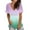 Mint Green, variant on 2026 under $5 asdoklhq Womens Plus Size $5,Women's Gradient Printed Blouse V-neck Short Sleeve Loose T-shirt Tops