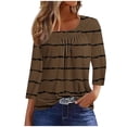 thumbnail image 2 of Fiudx Ofertas Flash Del Día Blusa de Manga 3/4 a La Moda para Mujer, Camiseta Estampada, Top Informal, 2 of 5