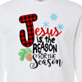 thumbnail image 4 of Inktastic Jesus is the Reason for the Season Pinecone and Snowflakes Long Sleeve T-Shirt, 4 of 5