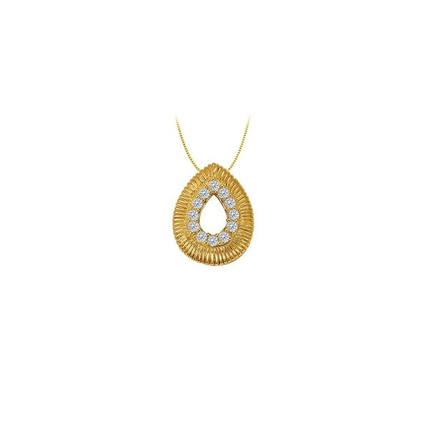 Pendentif en Larme Diamant en Or Jaune 14 Ct 0.10 CT Cadeau de Bijoux Parfait pour les Femmes